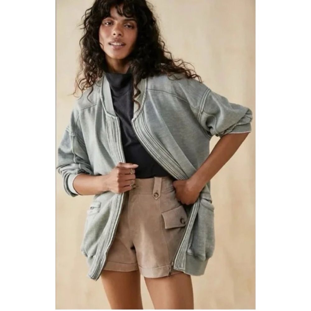 Free People X We The Free Robby Bomber in Washed Army Size Large ~ Excellent